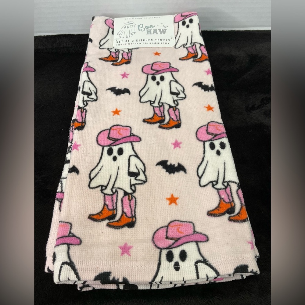 Ghost Western Themed Cowgirl Kitchen Towel